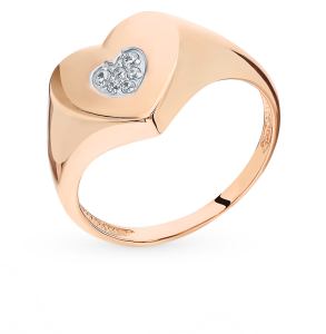 золотое кольцо с фианитами