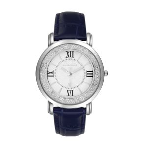 Женские часы с кристаллами на кожаном ремне