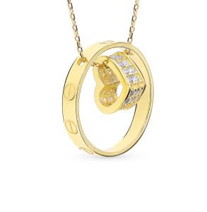 золотое шейное украшение с фианитами