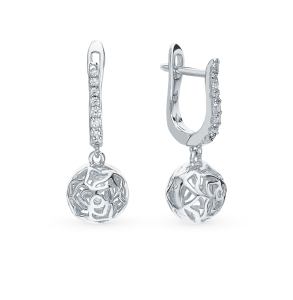серебряные серьги с фианитами