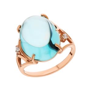 золотое кольцо со шпинелью и топазами