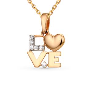 золотая подвеска с фианитами