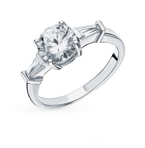 серебряное кольцо с фианитами