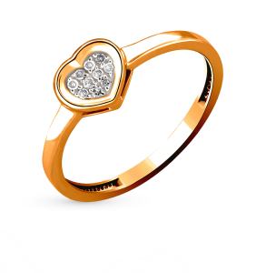 золотое кольцо с фианитами