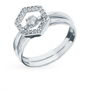 серебряное кольцо с фианитами