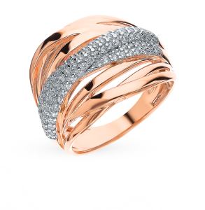 золотое кольцо с фианитами