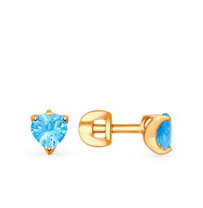 золотые серьги с топазами SOKOLOV 725247*