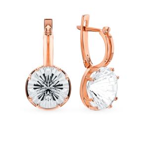 золотые серьги с горным хрусталем