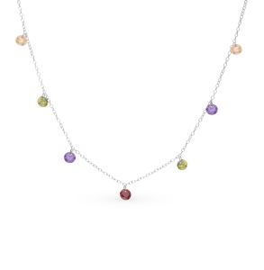 серебряное шейное украшение с фианитами