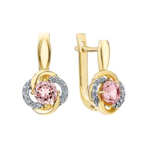 золотые серьги с морганитами