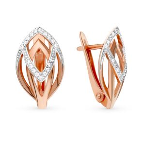 золотые серьги с фианитами