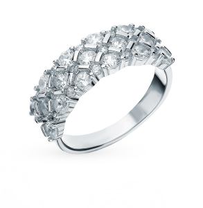 серебряное кольцо с фианитами