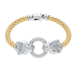 серебряный браслет с фианитами