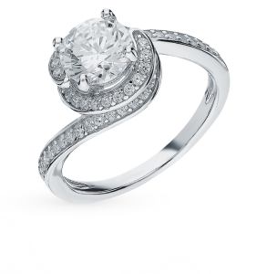 серебряное кольцо с фианитами