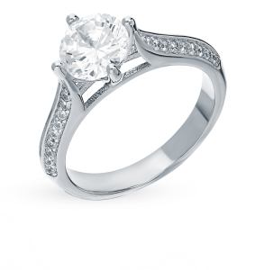 серебряное кольцо с фианитами