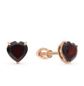 золотые серьги с гранатом