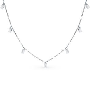 серебряное шейное украшение с фианитами