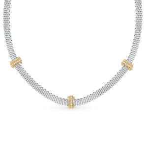 серебряное шейное украшение с фианитами