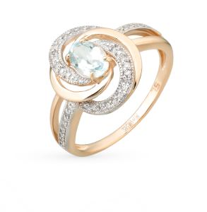 золотое кольцо с топазами и бриллиантами