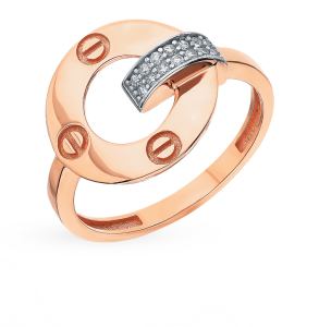 золотое кольцо с фианитами