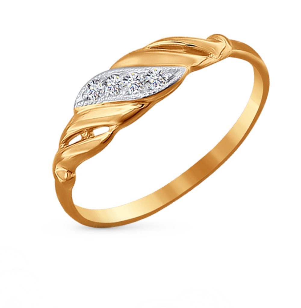 Фото «Золотое кольцо с фианитами SOKOLOV 010567*»