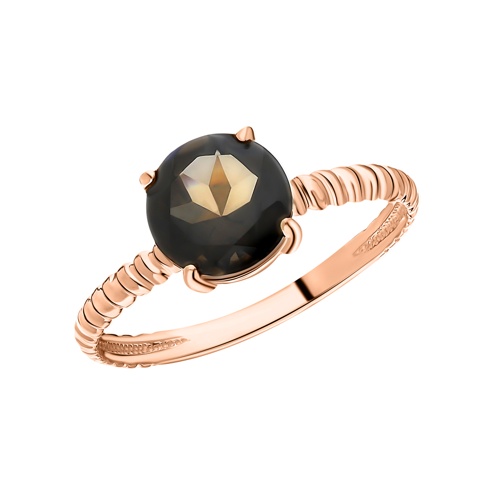 Золотое кольцо с кварцами дымчатыми в Самаре