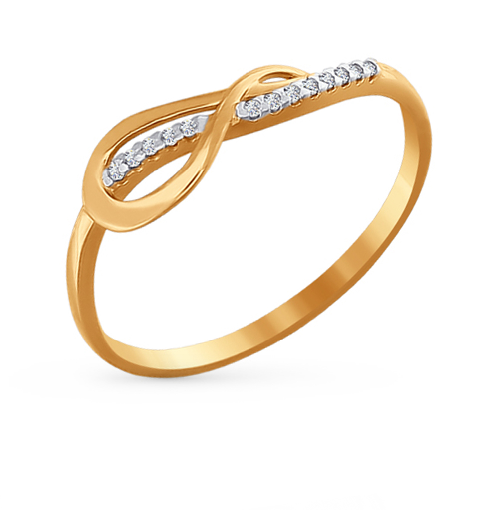 Фото «Золотое кольцо с фианитами SOKOLOV 016559*»