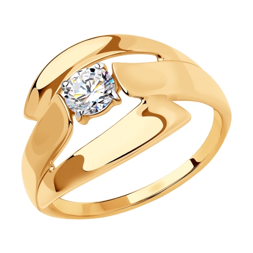 Золотое кольцо с фианитами SOKOLOV 018437 в Новосибирске