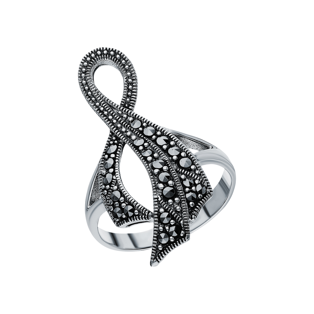 Серебряное кольцо с марказитами swarovski в Санкт-Петербурге