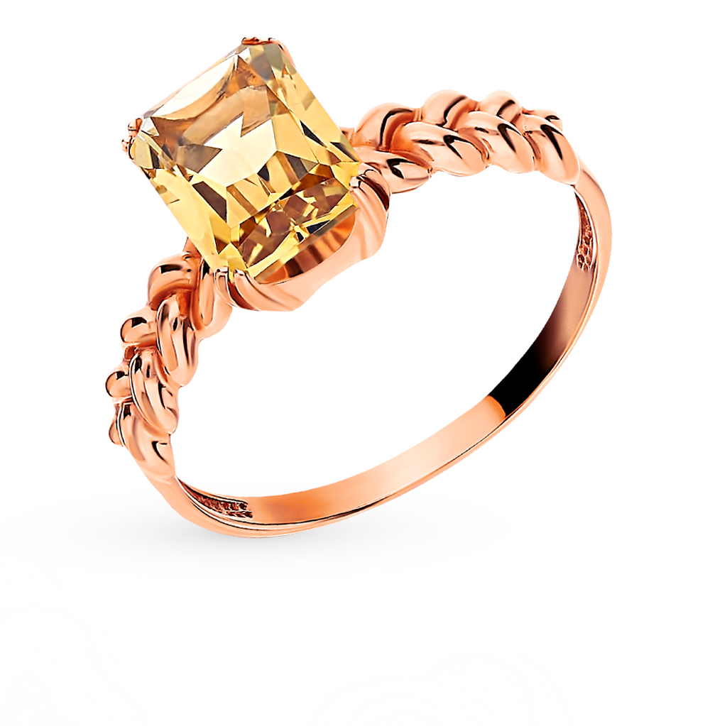 Золотое кольцо с цитринами в Краснодаре