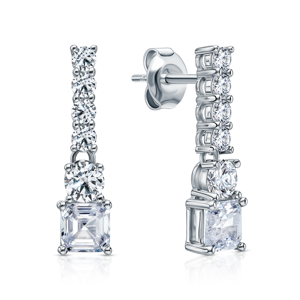 Серебряные серьги с фианитами в Санкт-Петербурге