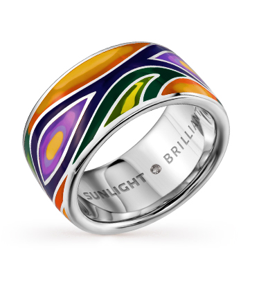 Фото «Серебряное кольцо с эмалью и бриллиантами»
