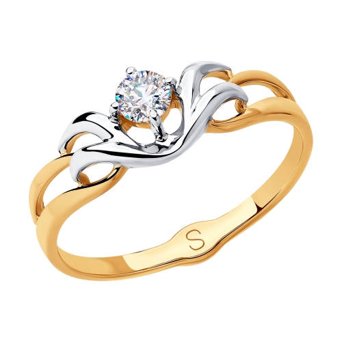 Золотое кольцо с фианитами SOKOLOV 018108 в Новосибирске