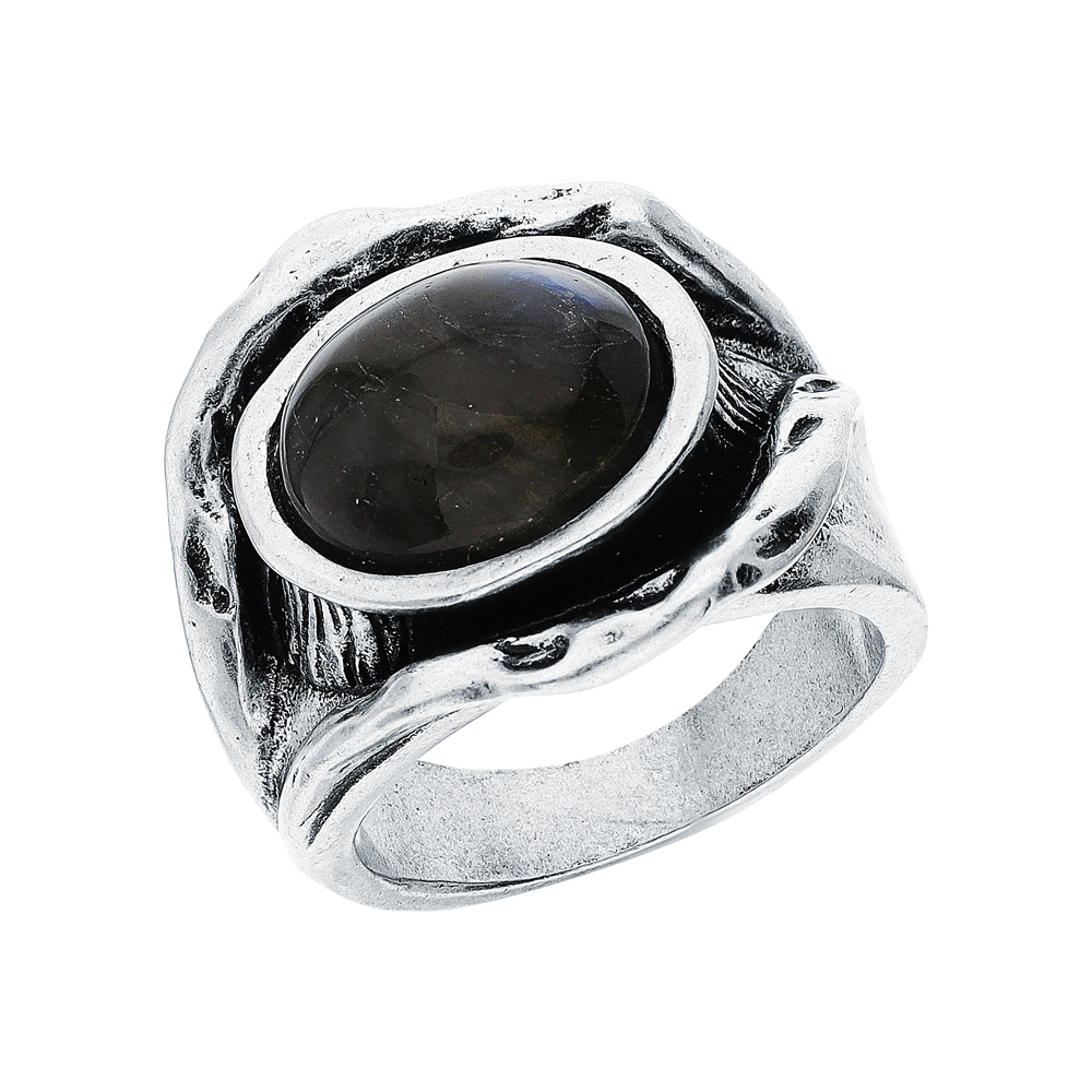 Серебряное кольцо с лабрадоритами в Новосибирске