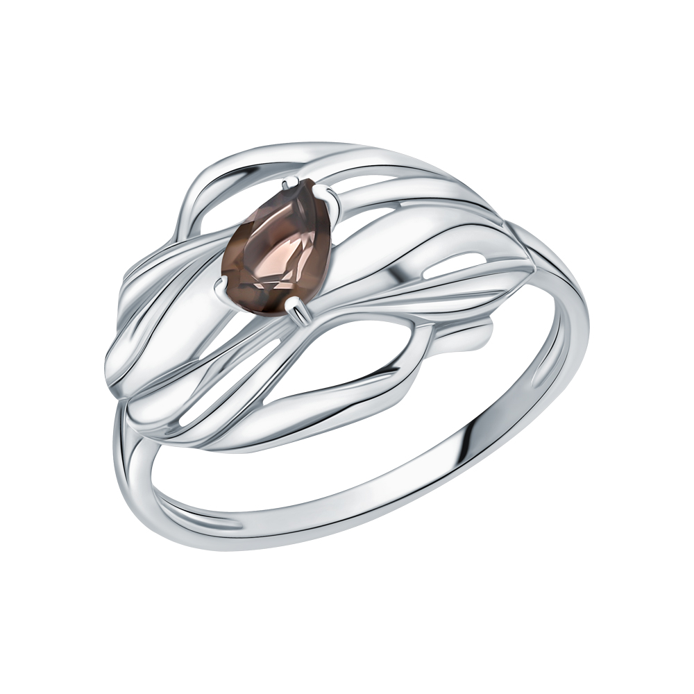 Серебряное кольцо с кварцами дымчатыми в Ростовe-на-Дону
