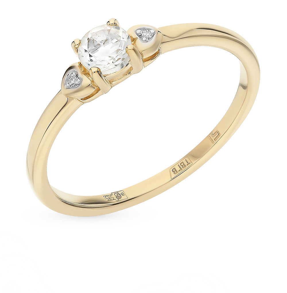 Золотое кольцо с топазами и бриллиантами в Самаре