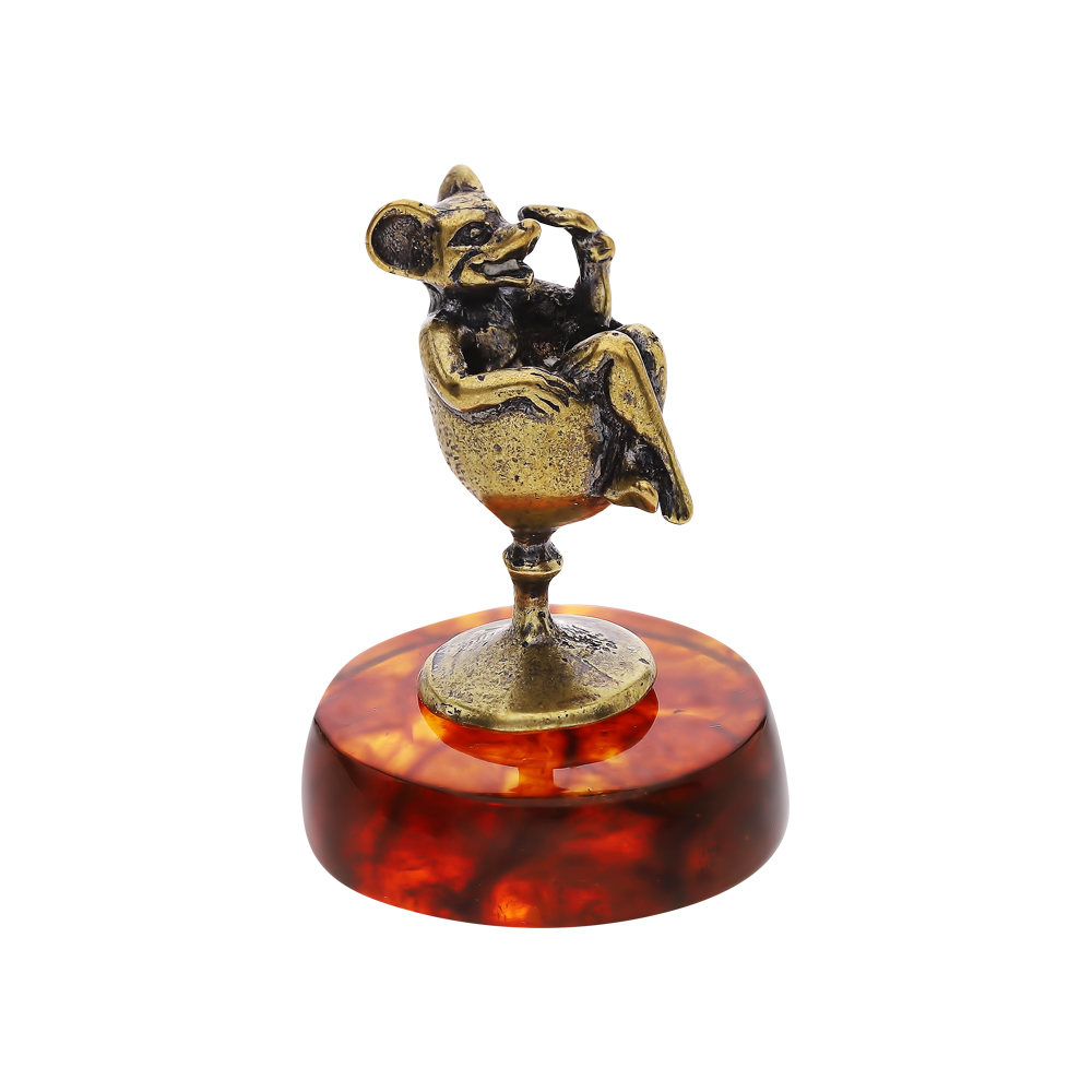 Латунный сувенир настольный с янтарем в Самаре