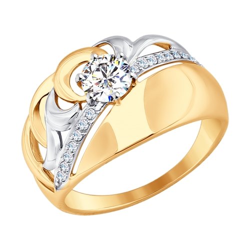 Золотое кольцо с фианитами SOKOLOV 017593* в Екатеринбурге