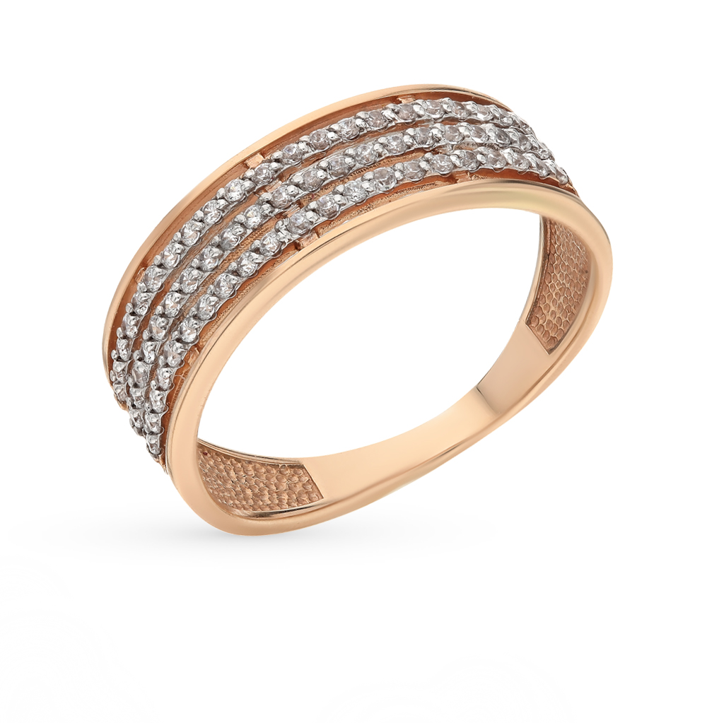 Золотое кольцо с фианитами