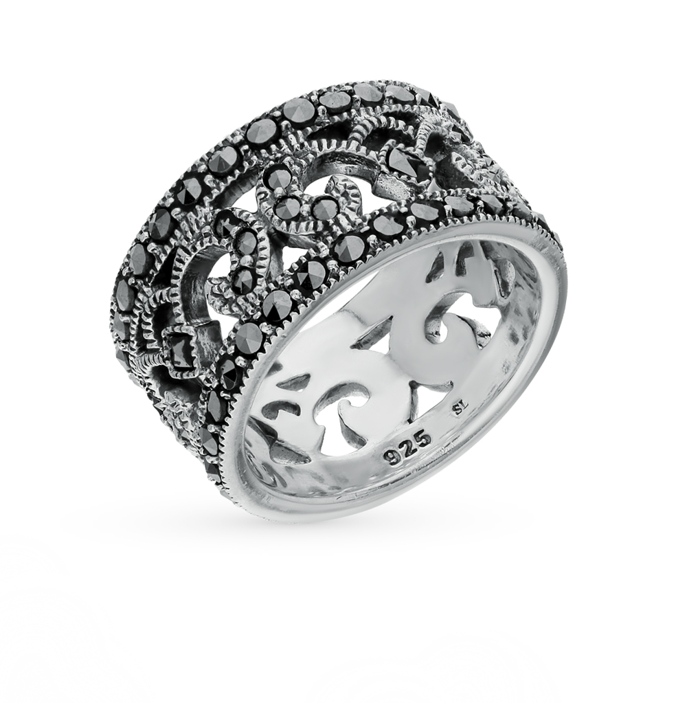 Серебряное кольцо с марказитами в Новосибирске