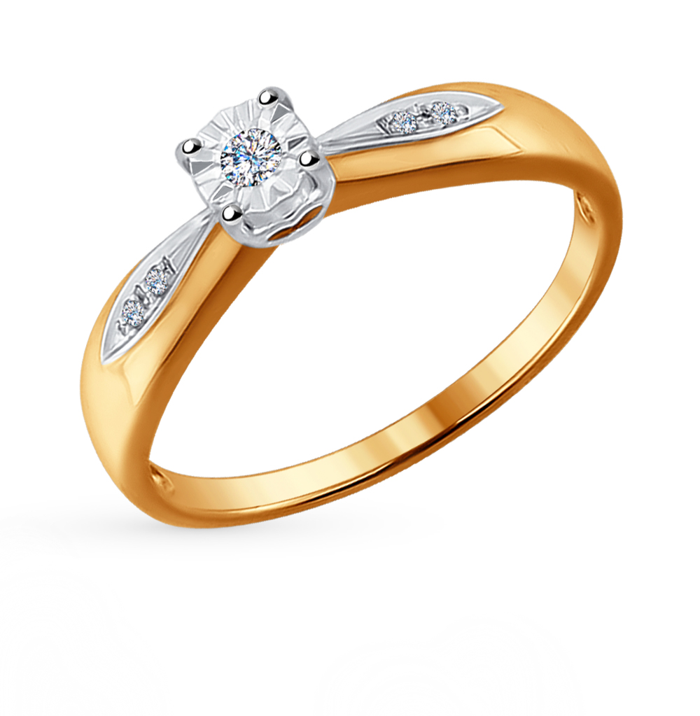 Фото «Золотое кольцо с бриллиантами SOKOLOV 1011529»