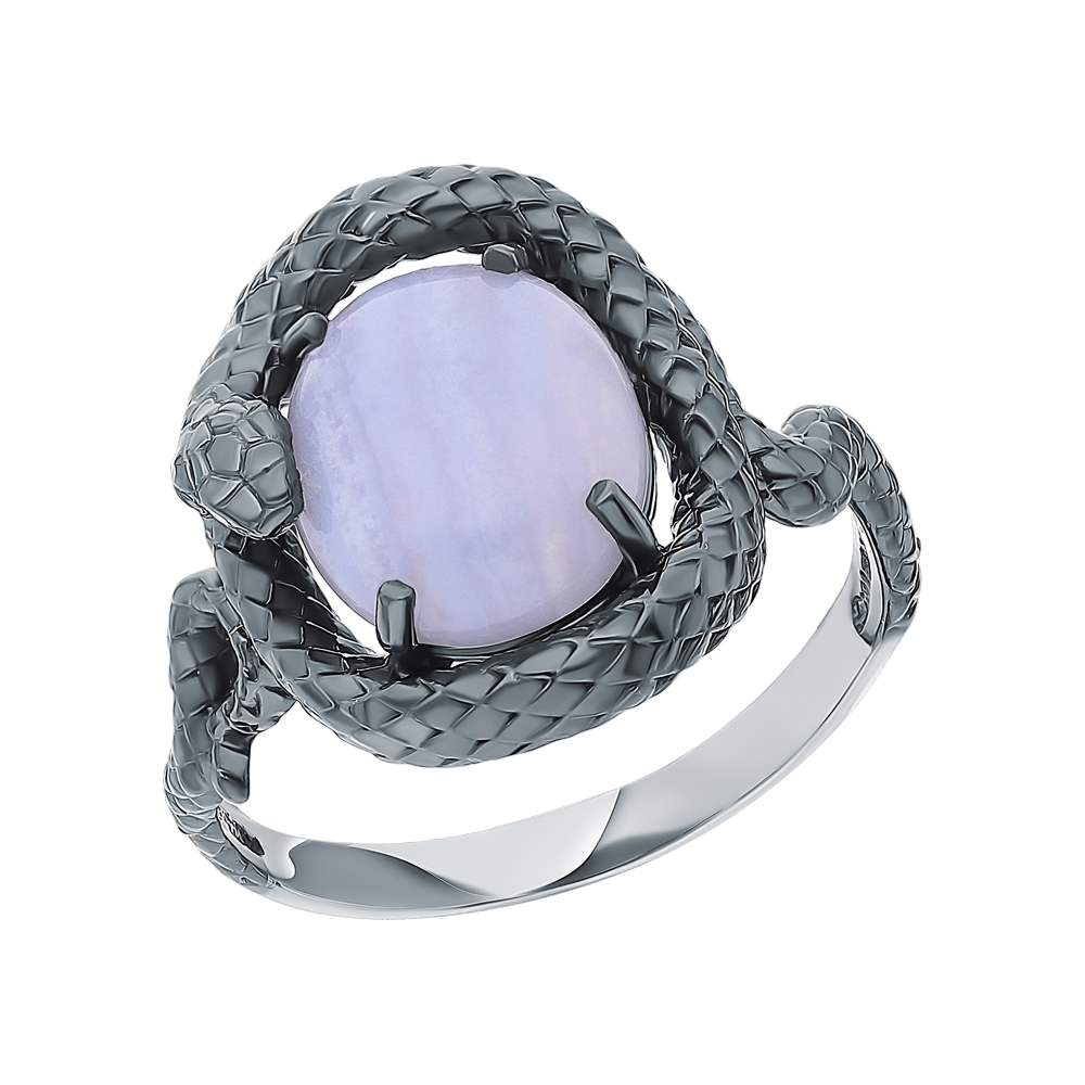 Серебряное кольцо с агатом и рубинами в Краснодаре