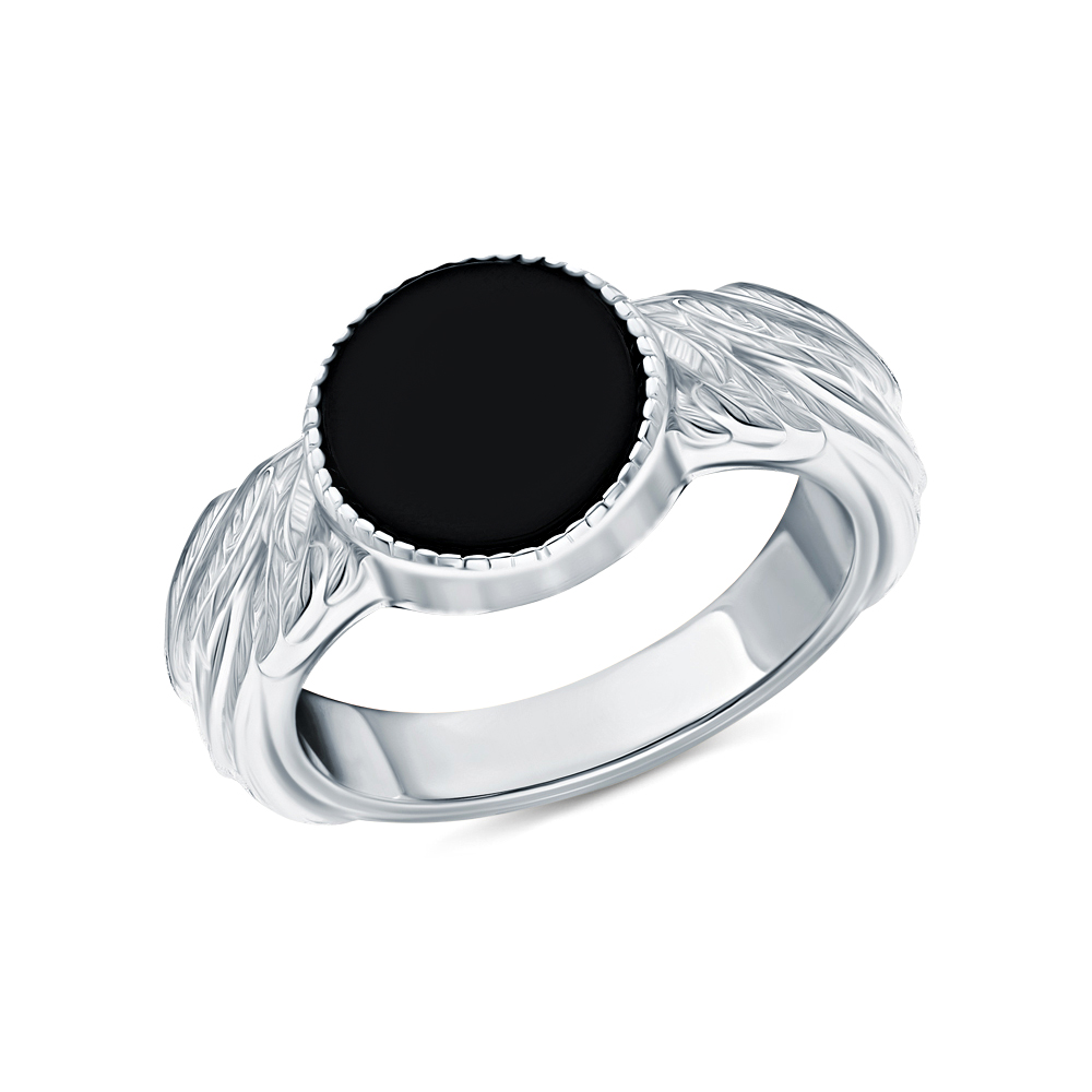 Серебряное кольцо с ониксом в Екатеринбурге