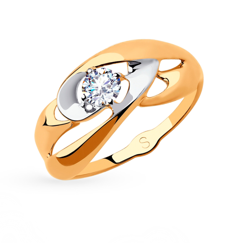 Золотое кольцо с фианитами SOKOLOV 018205 в Новосибирске