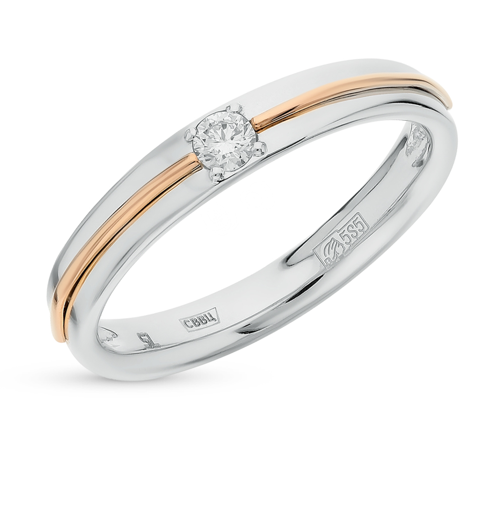 Помолвочное кольцо с бриллиантом золотое
