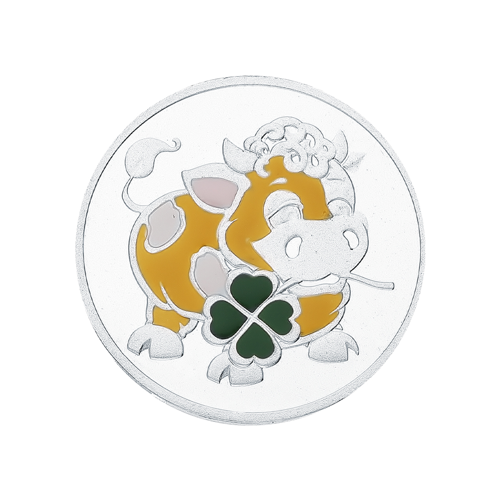 Серебряная сувенирная монета с символом года "Бык" в Ростовe-на-Дону