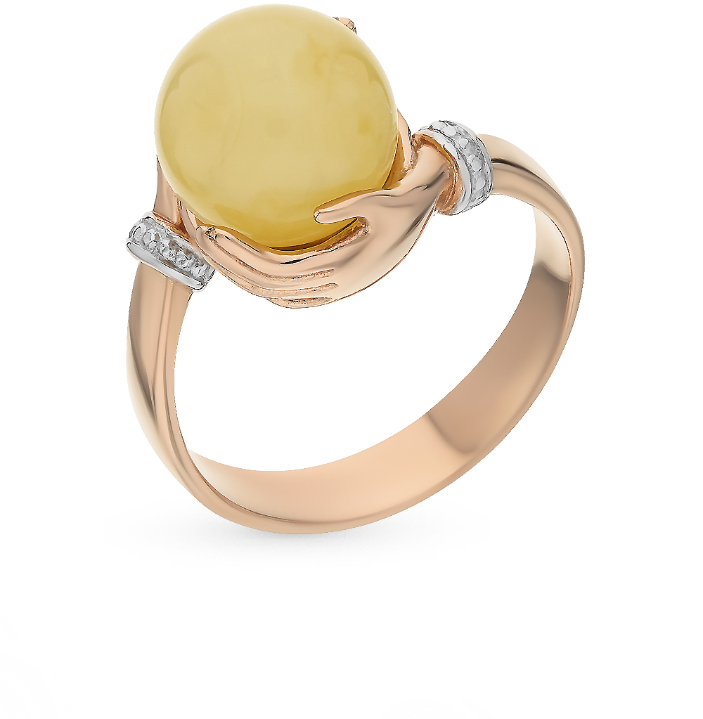 Золотое кольцо с янтарем в Краснодаре