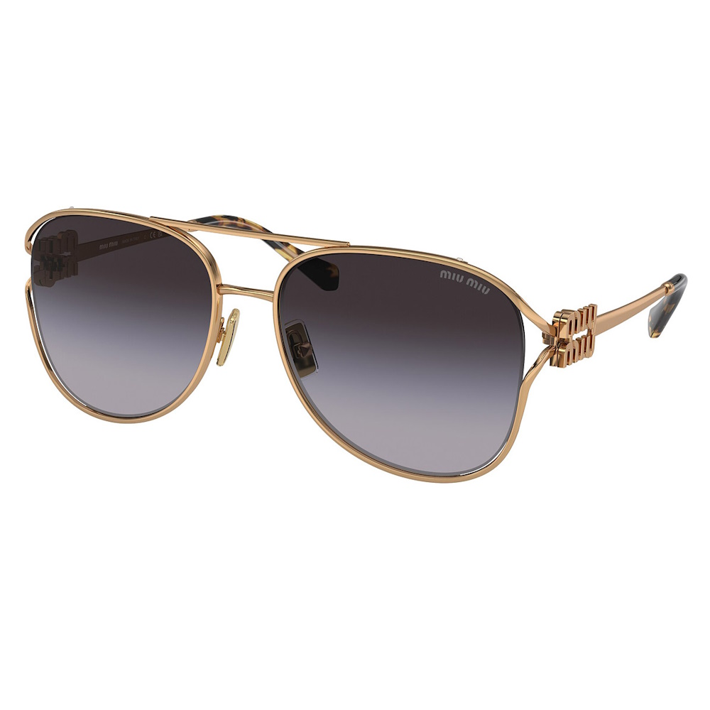Женские солнцезащитные очки из Италии марки MIU MIU из коллекции Aviator модель 0MU 52ZS7OE5D158 в Екатеринбурге
