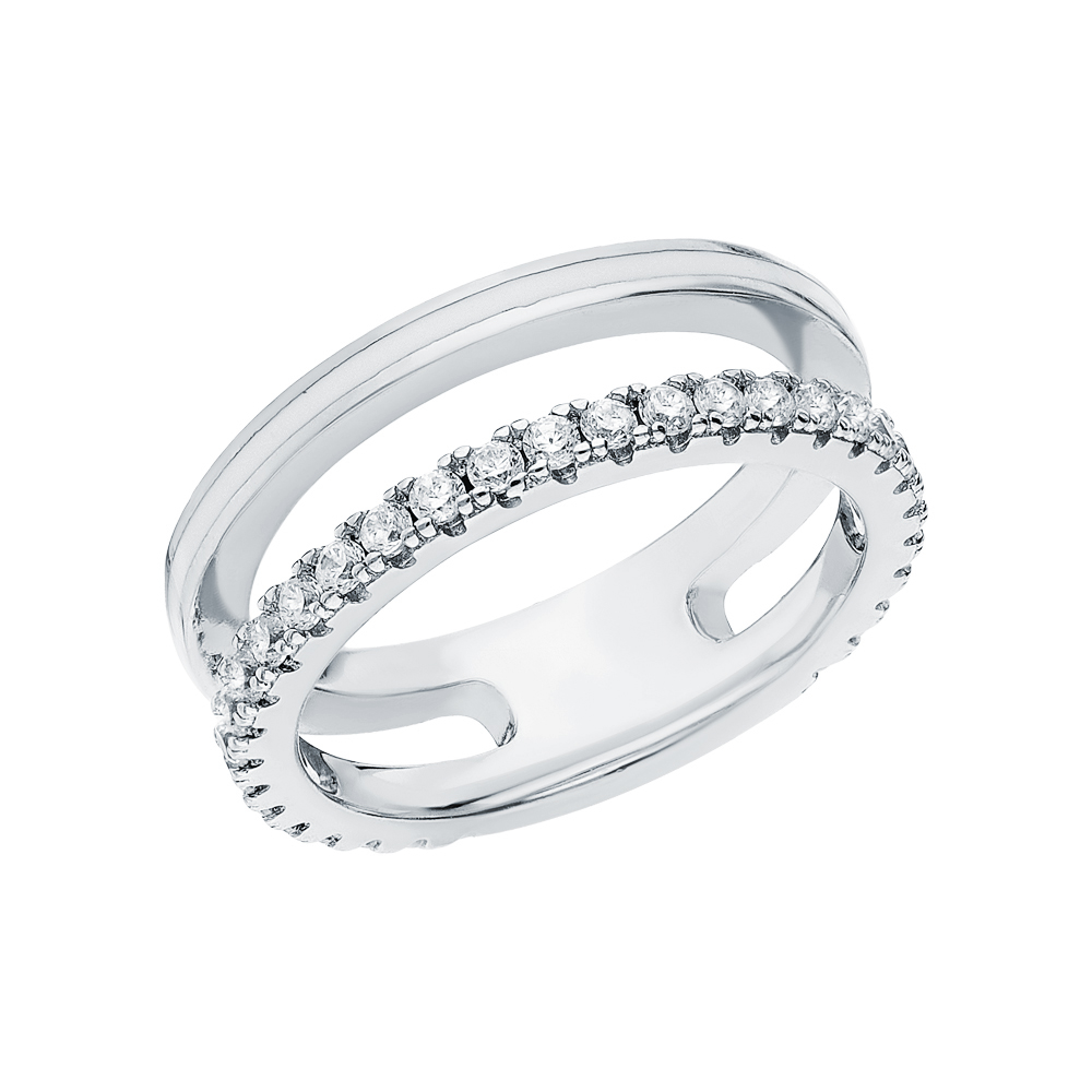 Серебряное кольцо с эмалью и фианитами в Екатеринбурге
