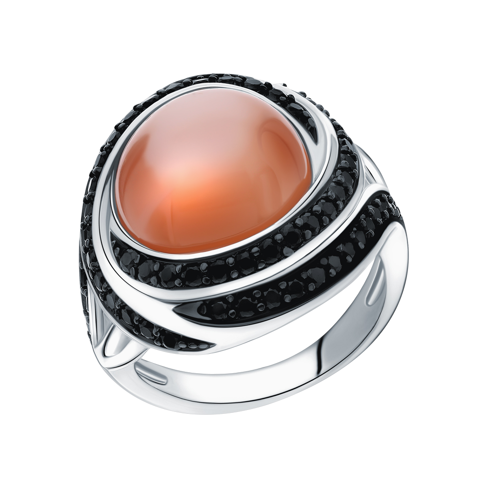 Фото «Серебряное кольцо со шпинелью и лунным камнем»